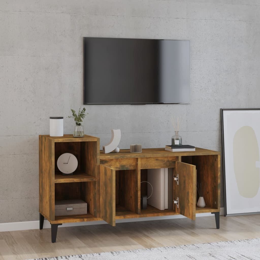 The Living Store TV-Schrank Räuchereiche 100x35x55 cm Holzwerkstoff