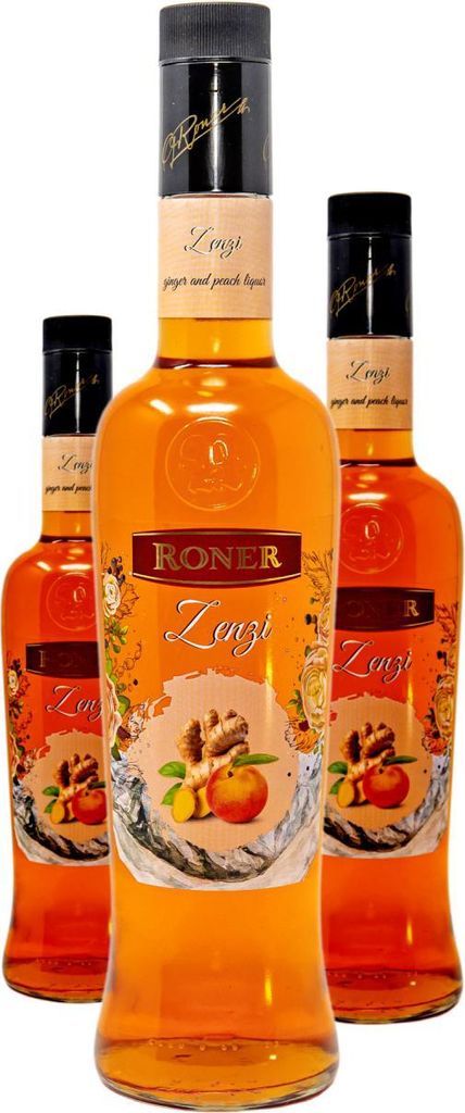3 x RONER Roner Zenzi Pfirsich-Ingwer Likör