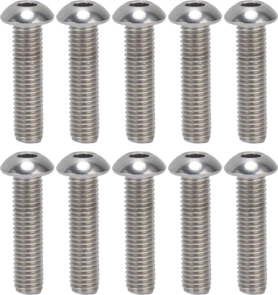 30-teiliges Set Innensechskantschrauben mit Knopfkopf, A2 Edelstahl, M10x1,5, Grobgewinde, M10x40