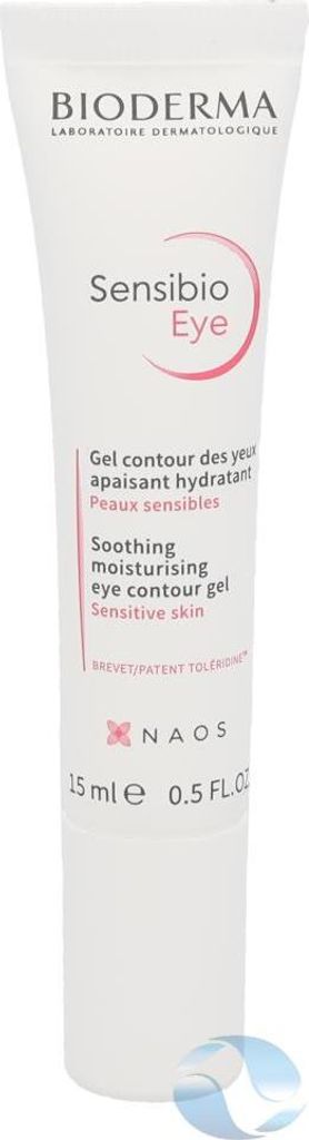 A white tube of Bioderma Sensibio Eye Contour Gel.
