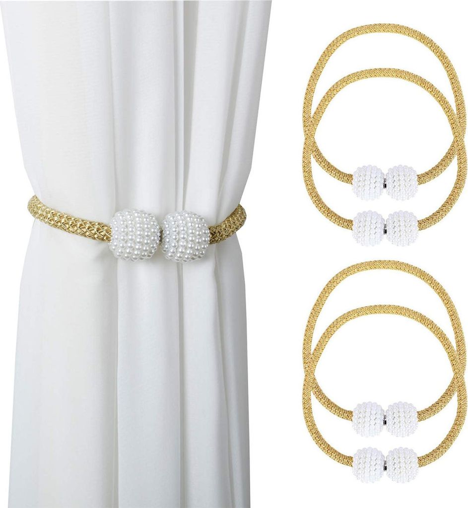 Magnetische Vorhang-Raffhalter 4 Stück für Zuhause, Hotel, Produktbild 