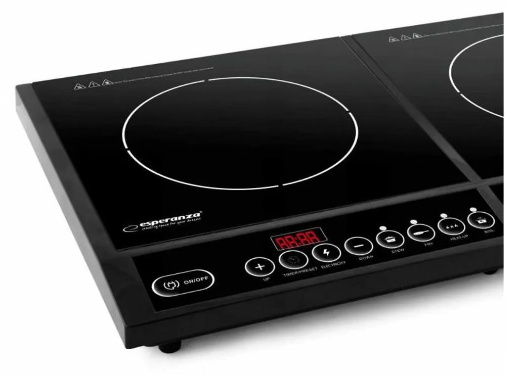 Plaque de cuisson induction double zone noire Esperanza pour plan travail - 3