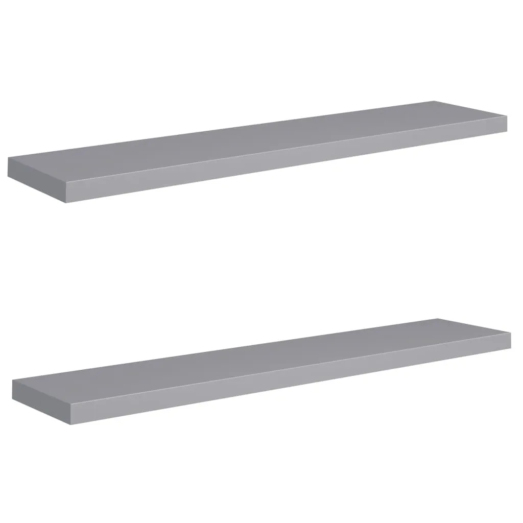 Set 2 Mensole SYFAX Grigio 120cm - Arredo Parete Sospeso in MDF
