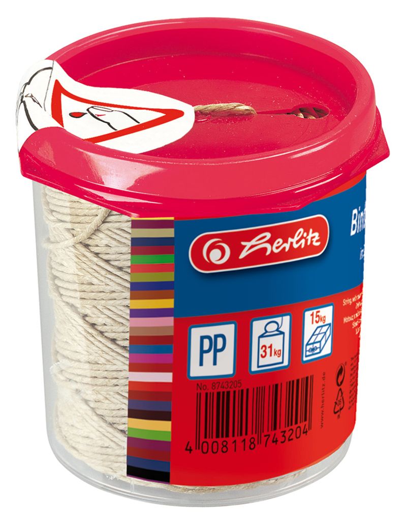 Herlitz Verpackungs Kordel Spender Länge: 120 m braun