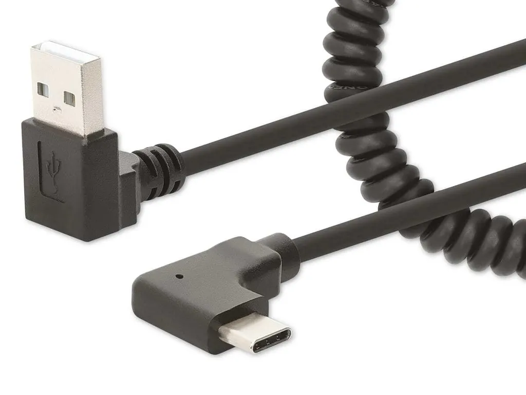 Cavo Spirale Auto Manhattan 356220 USB-C 1 Metro Nero - Compra Ora