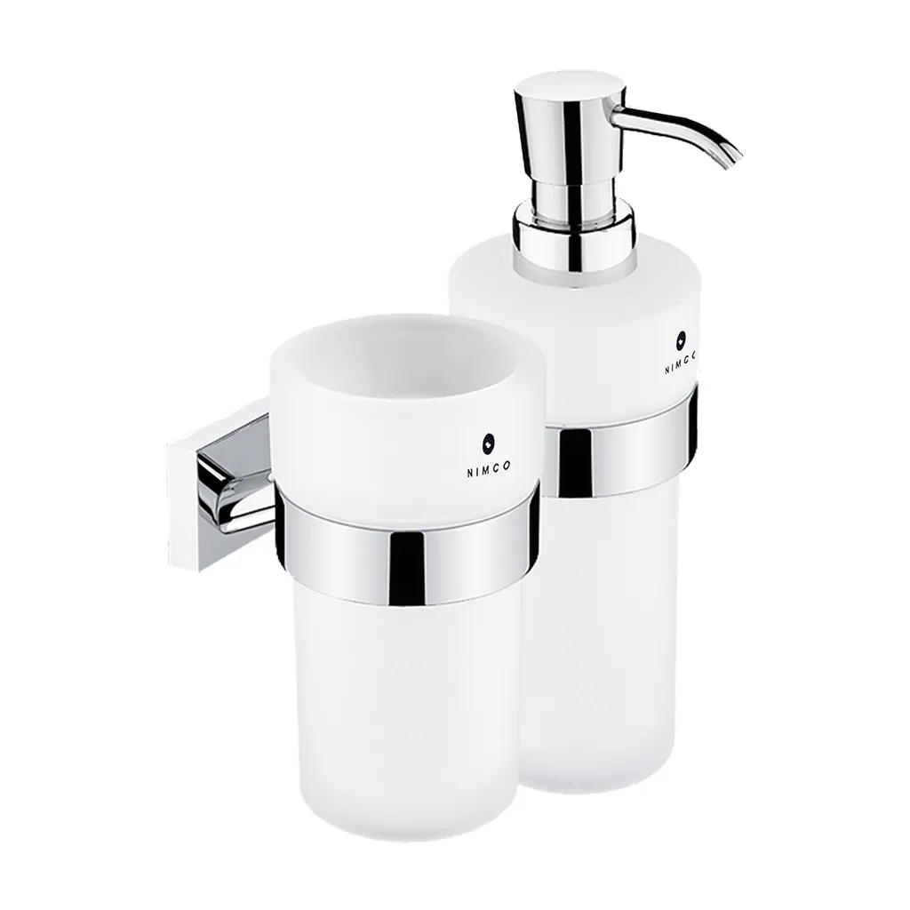 Nimco Keira KE 2205831W-26 Distributeur Savon et Porte-verre Chrome