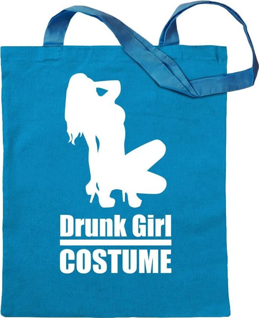 Kiwistar - Baumwolltasche - hellblau - Drunk Girl Costume GoGo - Tragetasche Stoffbeutel Umhängetasche langer Henkel