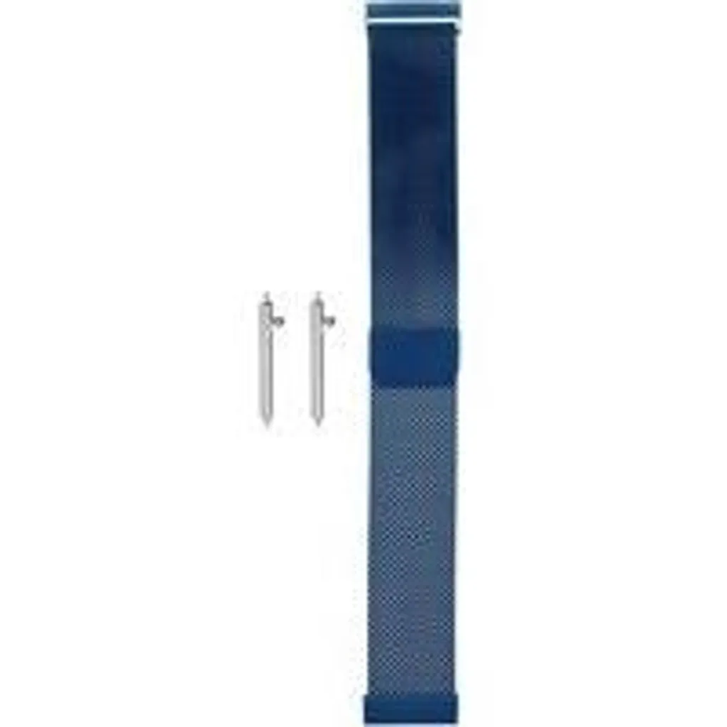 Bracelet 22 mm bleu acier inox : fermoir magnétique sans trou ni boucle