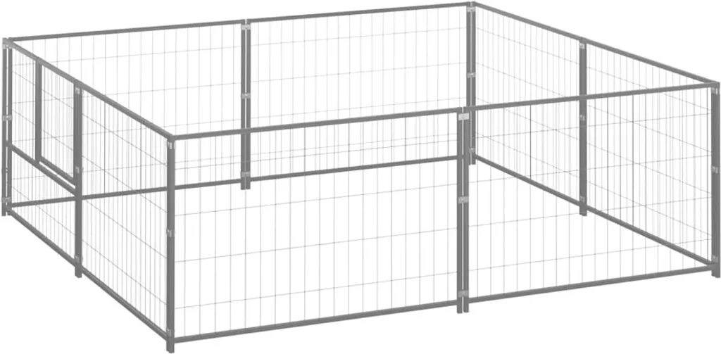 Niche pour chien anti-fugue en acier grillagé pour grand jardin