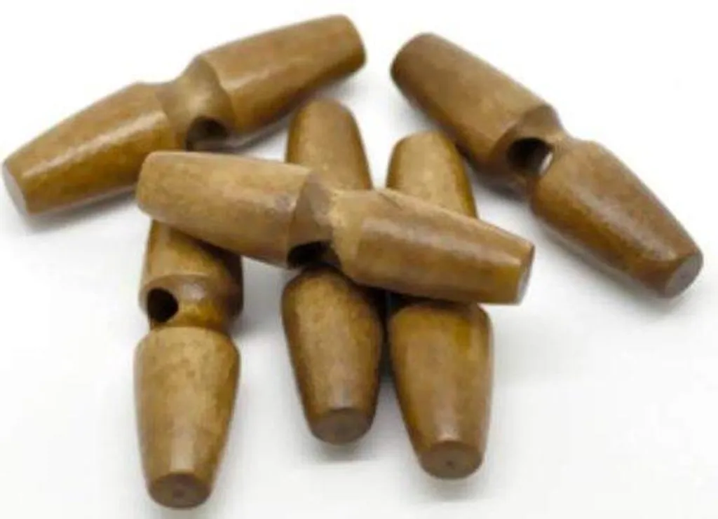 Boutons de Couture Ovales en Bois - Lot de 20 Pièces Marron Foncé