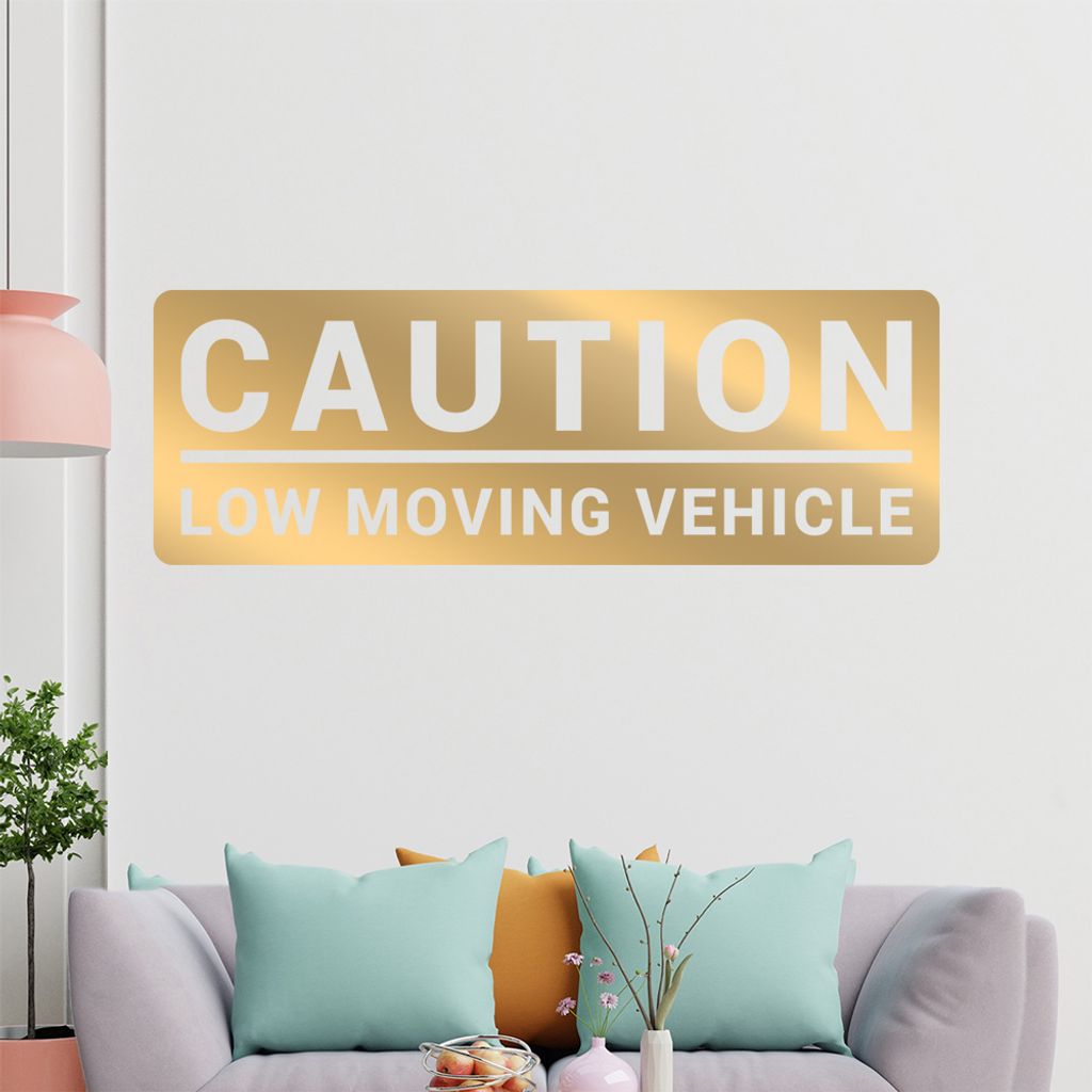 KIWISTAR Caution Low Moving Vehicle - Achtung Wandtattoo in 6 Größen - Wandaufkleber Wall Sticker - Dekoration, Küche, Wohnzimmer, Schlafzimmer,...