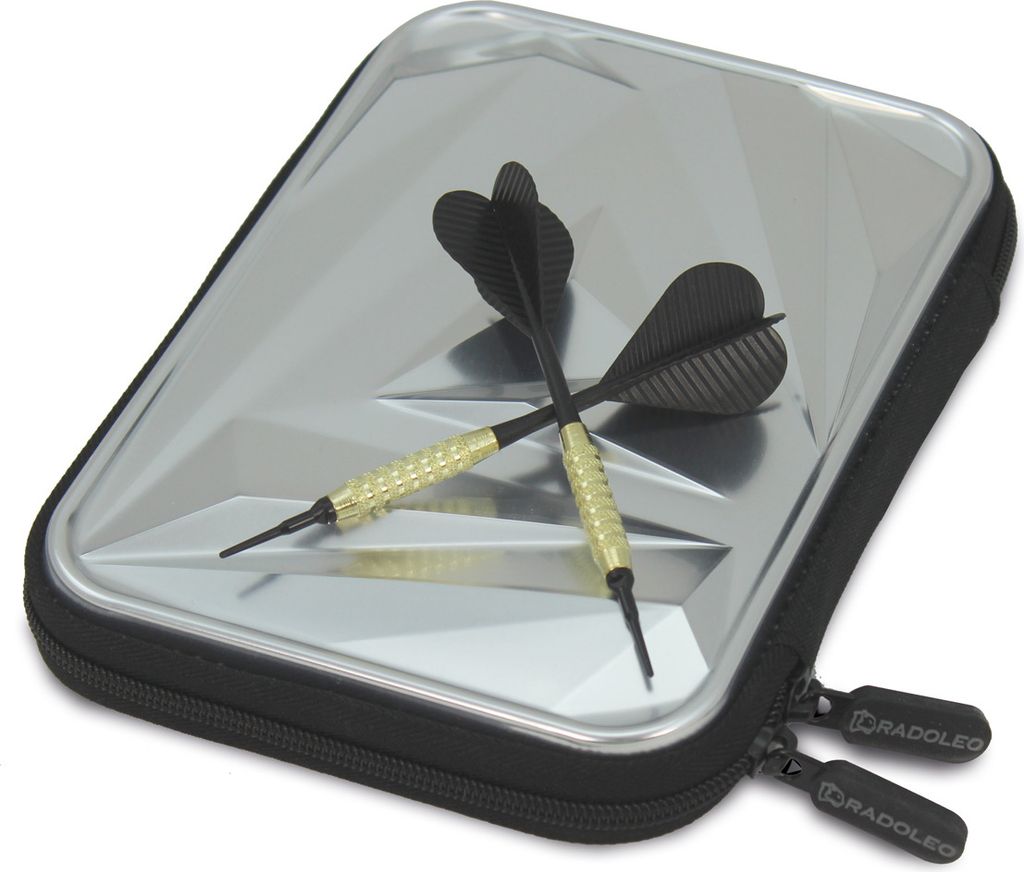 RADOLEO DART Case ARROW-ONE für 2 Spieler - Farbe: steel-silver | für 6 komplette Dart Sets