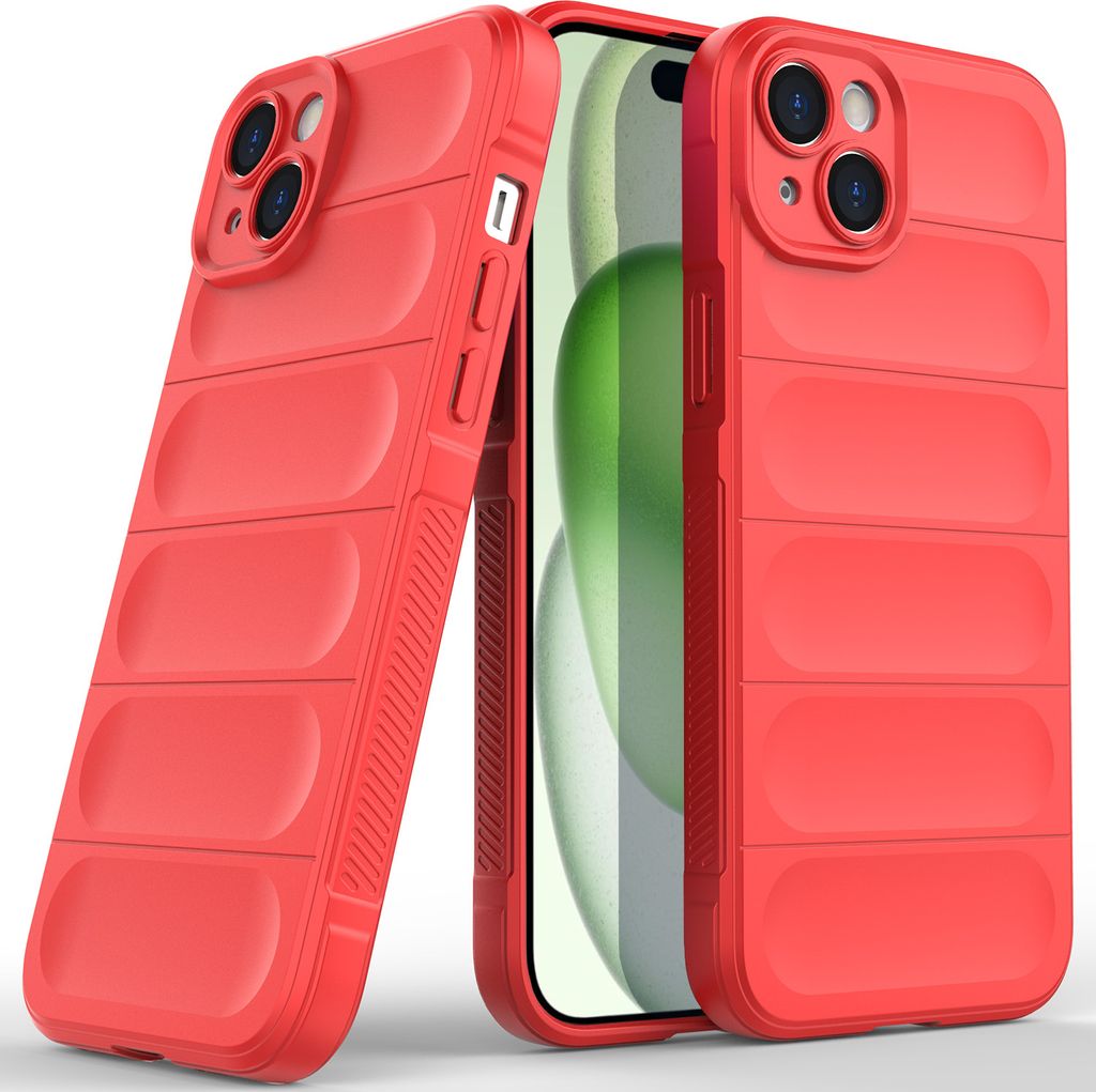 iPhone 15 Plus Hülle, Weich TPU Silikon Stossfest Anti-rutsch Schutzhülle für iPhone 15 Plus Rot
