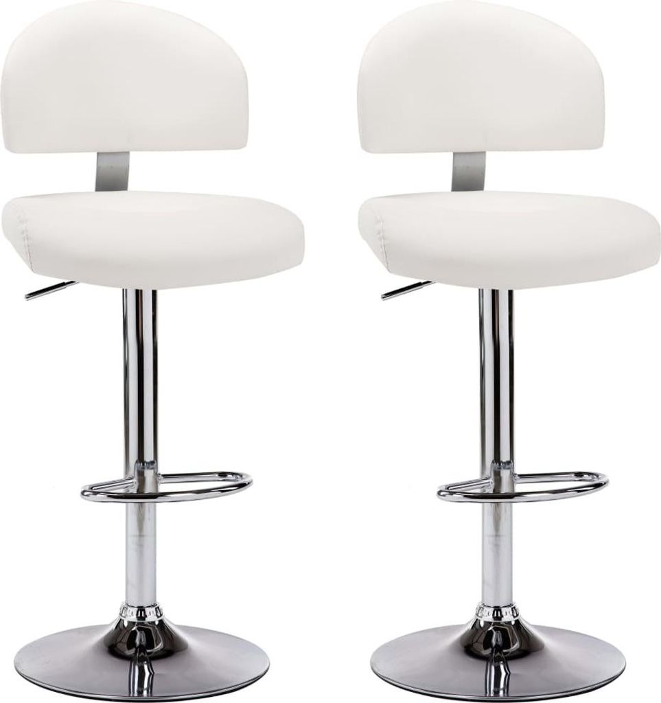 vidaXL Barhocker 2 Stk. Weiß Kunstleder