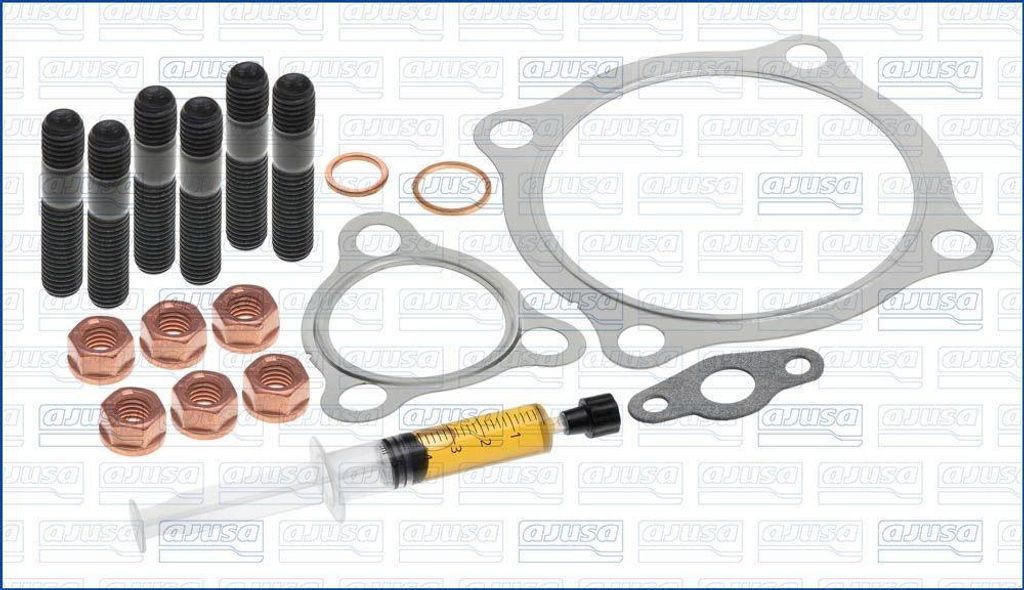 AJUSA JTC11244 Montagesatz Turbolader für VW Golf IV Schrägheck (1J1) Golf IV Variant (1J5) für AUDI A3 Schrägheck (8L1) TT Coupe (8N3) für SKODA