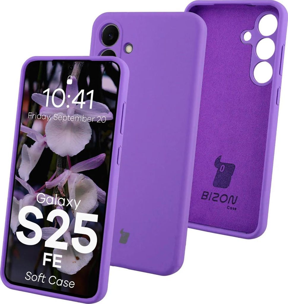 Silikon Handyhülle für Galaxy S25 FE, Bizon Soft Case, Violett