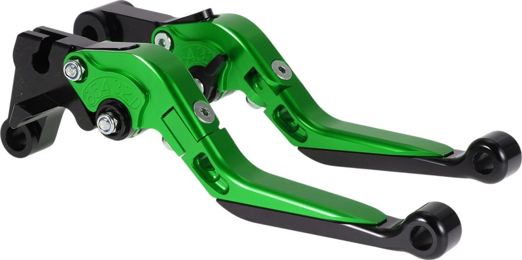 Kurze Lange Brems- und Kupplungshebel für Yamaha YZF R1 15-22 Verstellbare Motorrad Lenker Bremshebel Aluminiumlegierung Grüner Griff Schwarzes Ende