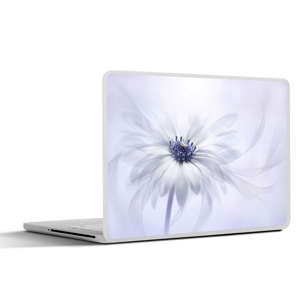 MuchoWow Laptop Aufkleber Sticker Cover Blume - Abstrakt - Weiß 25x18 cm - Laptop-Deko