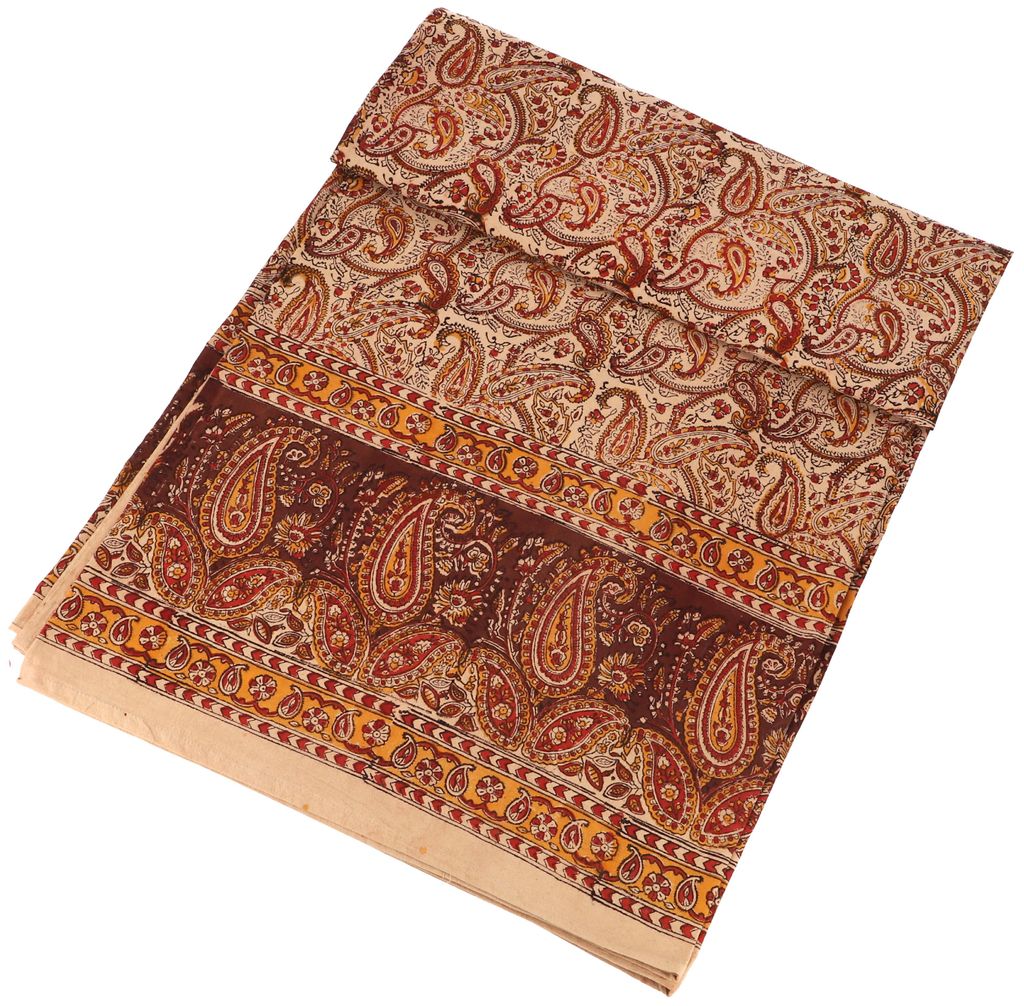 Blockdruck Tagesdecke, Bett & Sofaüberwurf, Handgearbeiteter Wandbehang, Wandtuch - Design 12, Creme-weiß, Baumwolle, Größe: Single 150*200 cm