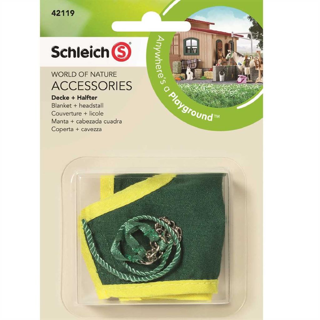 schleich Farm Life Decke + Halfter, 3 Jahr(e), Grün, Gelb, Produktbild 