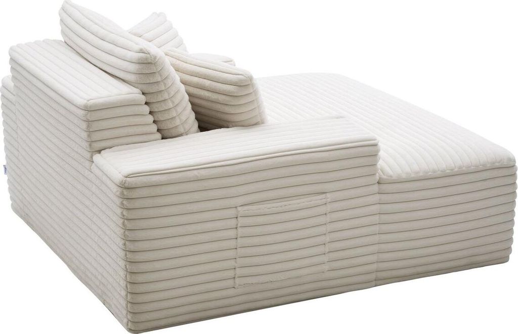 Chaiselongue, 1380 mm Boneless Chaiselongue für den Innenbereich, moderner, gepolsterter, übergroßer Lesesessel mit Kissen und Armlehnen, Sofa m...