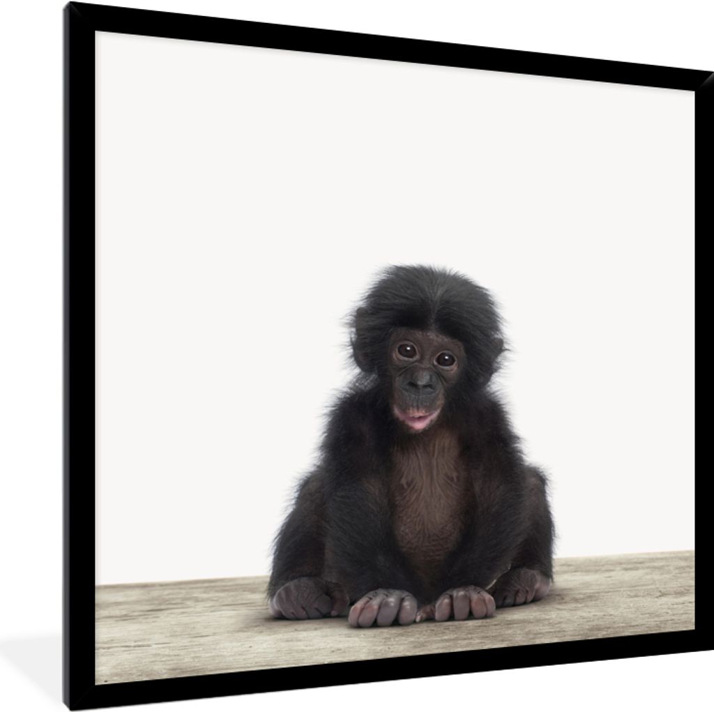 MuchoWow® Gerahmtes Poster Kind - Affe - Schimpanse - Produktbild 