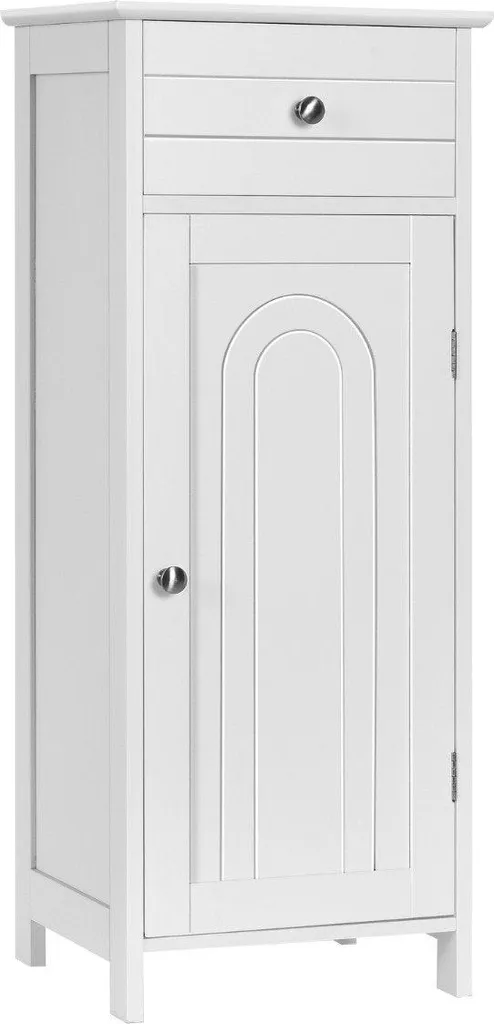 Petit meuble de salle de bain sur pied blanc pour gagner de la place