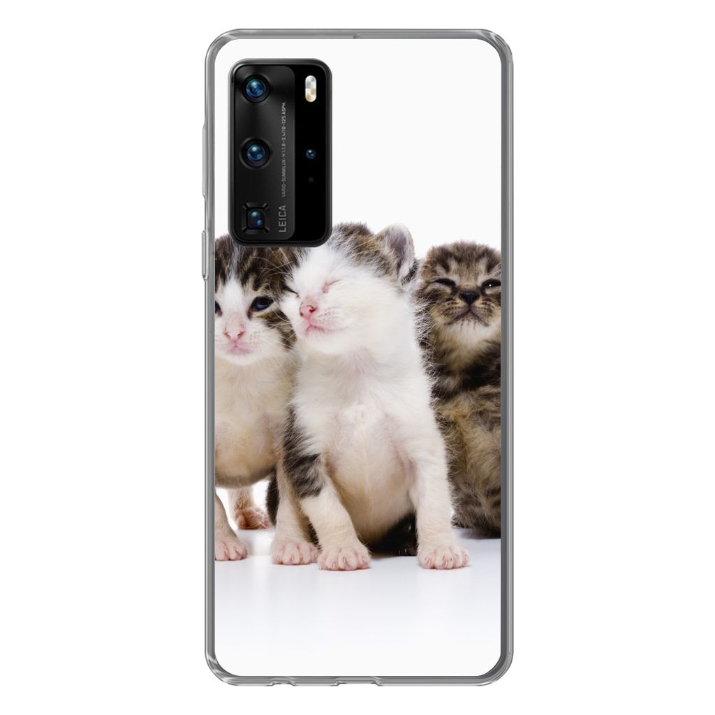 MuchoWow Handyhülle Schutzhülle Hülle für Huawei P40 Pro Katze - Haustiere - Fell - Porträt Silikon Softcase Handy Hülle - Schutz