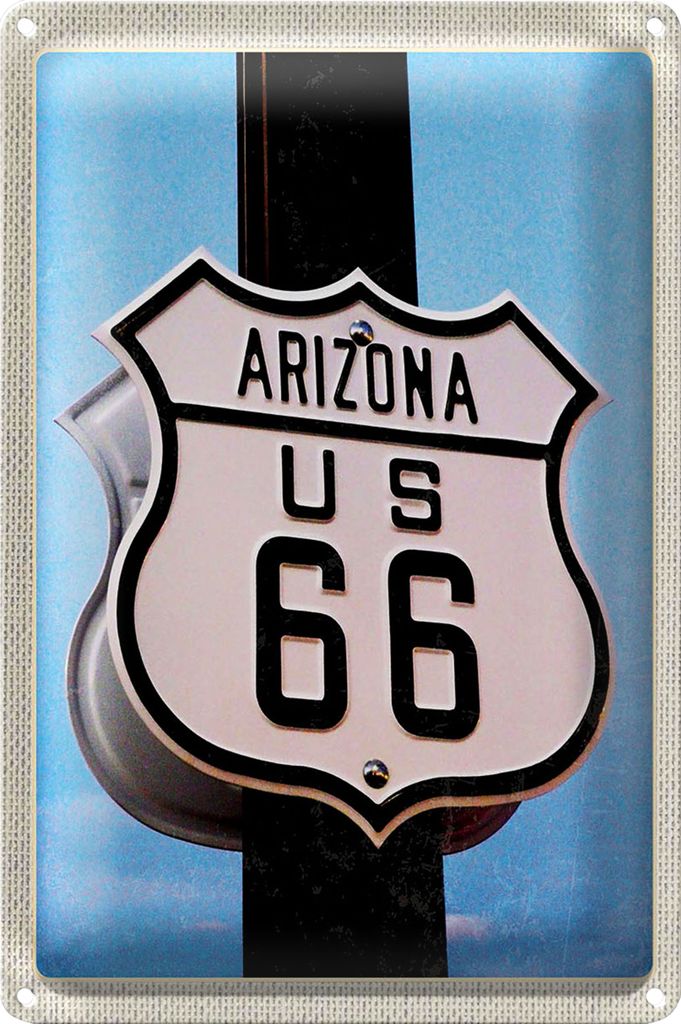 Blechschild Reise 20x30cm Amerika USA Arizona Straße Route 66