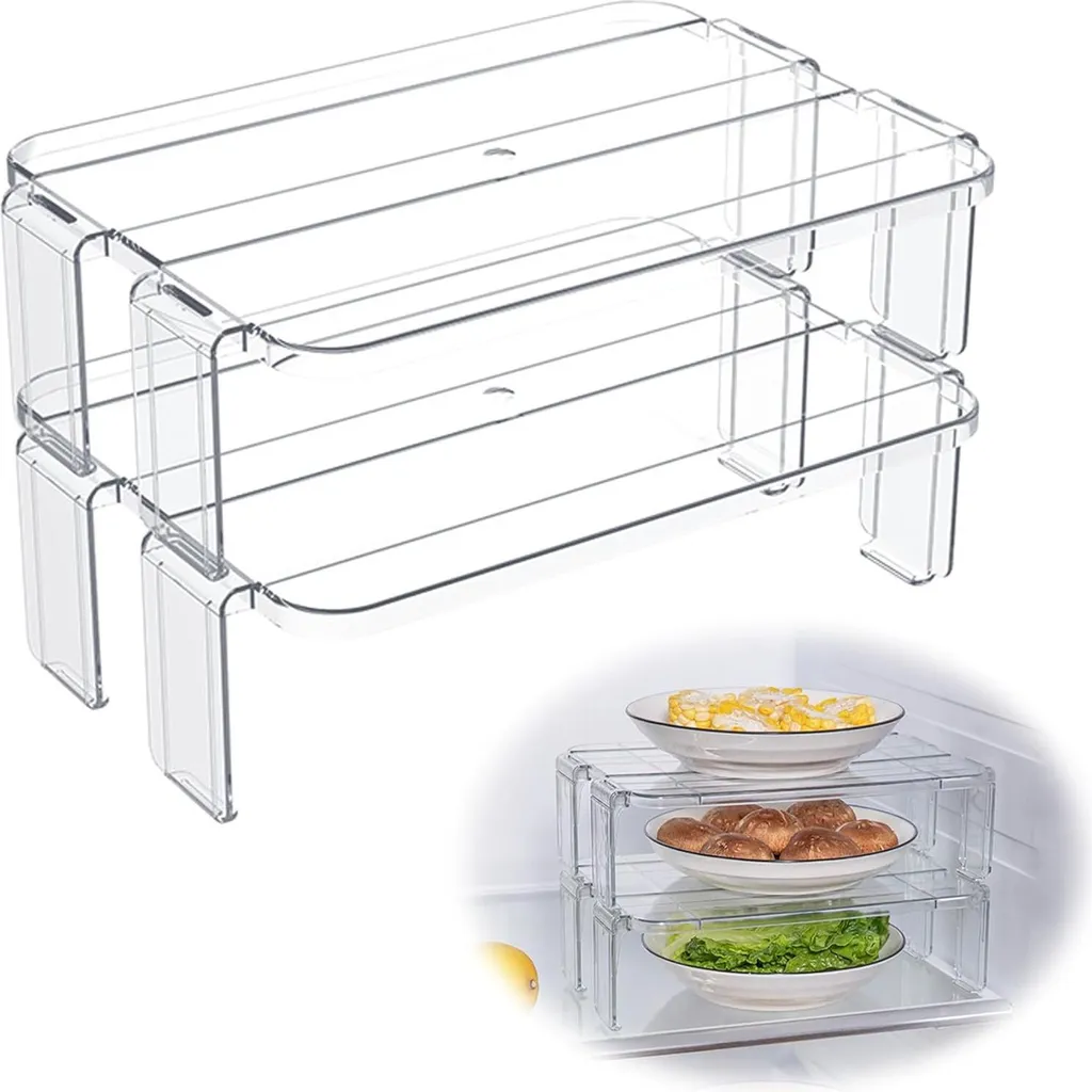 Organisateur de cuisine empilable métal blanc - Insert robuste 2 pcs