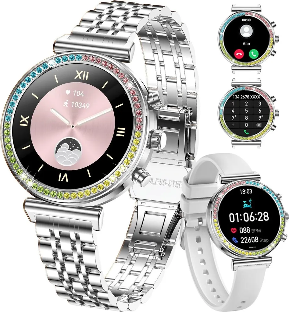 Smartwatch Donna Elegante 1,25 Pollici HD: Chiamate e Salute Smart