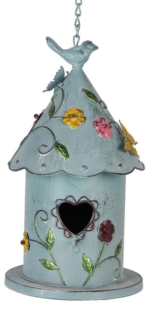 Vtáčia búdka Clayre & Eef 16x19x29 cm Modrý kov Obrázok produktu 