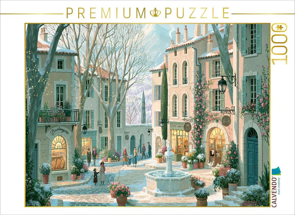 CALVENDO Puzzle Bella Europa - Winterzauber in der Provence | 1000 Teile Lege-Größe 64x48cm Foto-Puzzle für glückliche Stunden
