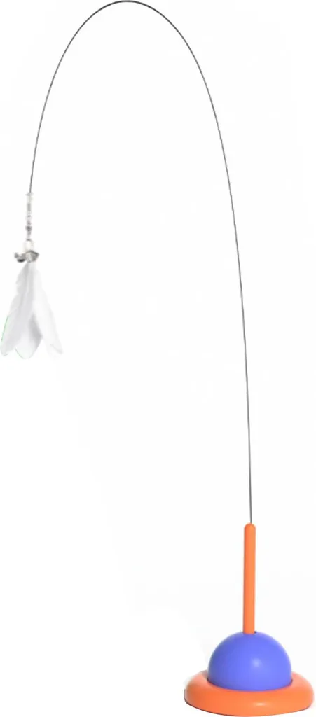 Asta a Molla Blu per Gatti: Giocattolo Professionale in Acciaio