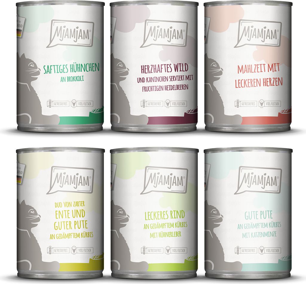 MjAMjAM - 6x400g Nassfutter Mixpaket III für deine Katze Produktbild 