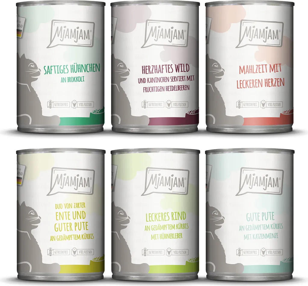 MjAMjAM Mixpack III Pâtée Riche en Viande sans Céréales pour Chat 400g