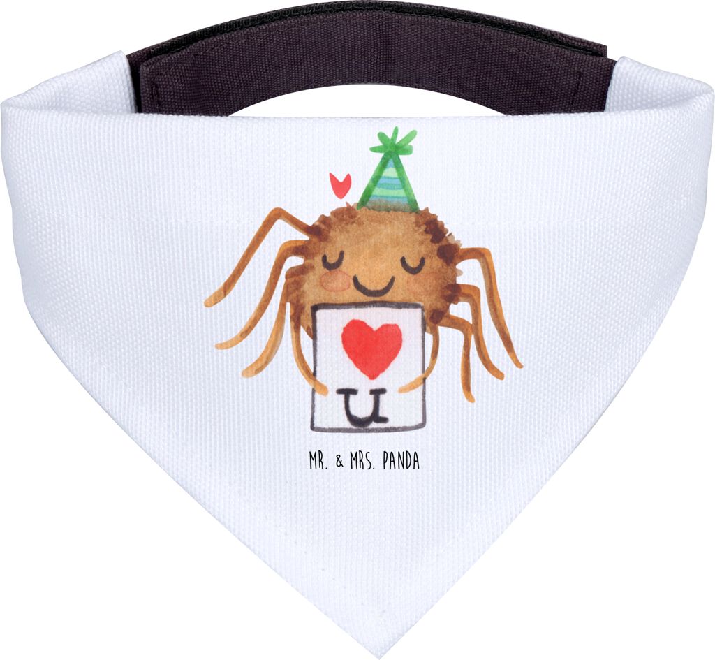 Mr. & Mrs. Panda Hunde Halstuch Spinne Agathe Brief - Weiß - Geschenk, Verliebt, Hals Tuch, Ich Liebe Dich, Liebespaar, Hundehalstuch, Bandana, F...