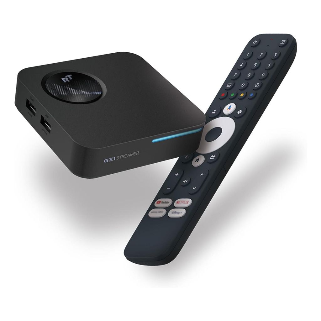 GX1 4K Mediaplayer Google TV 14 - 32GB Speicher 4GB RAM WiFi 6 LAN USB
