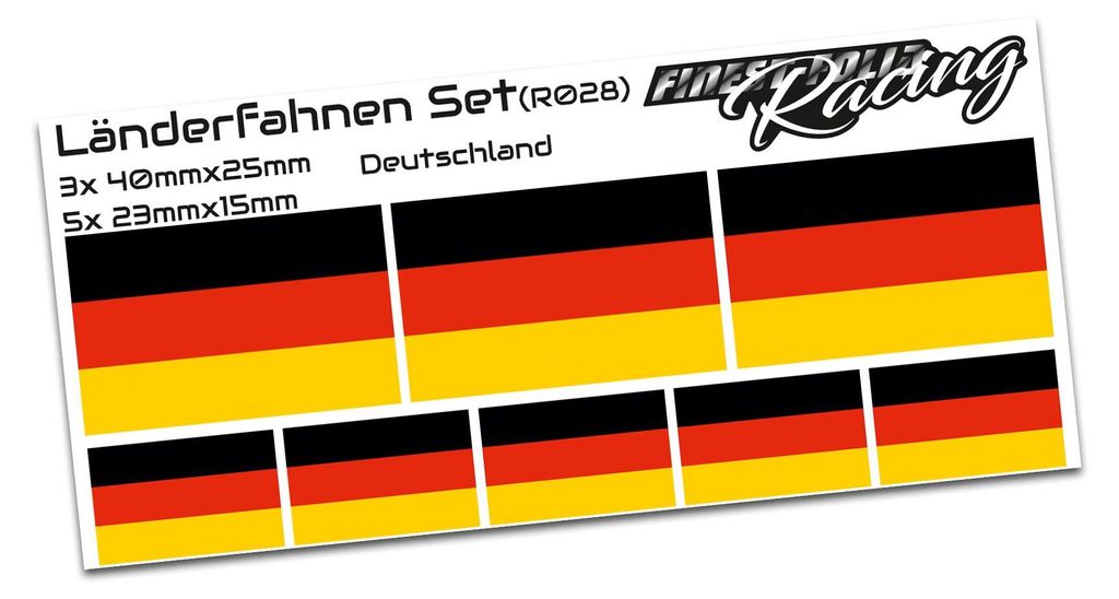 8er Set Länderfahnen Aufkleber "Germany" Sticker Flagge Produktbild 