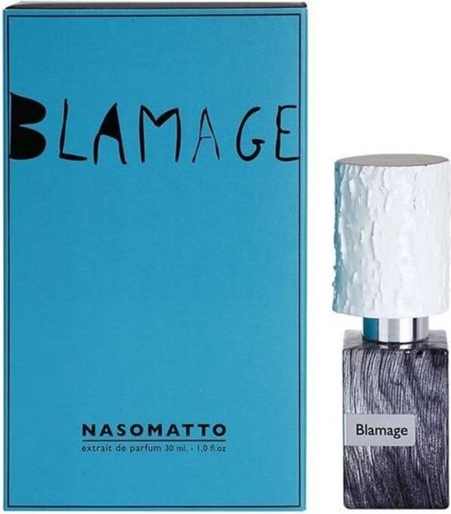 A product shot of a perfume box and bottle against a white background.