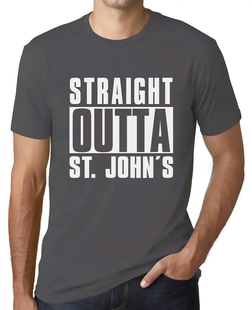 Herren Grafik T-Shirt Direkt aus dem St Johannis – Straight Outta St John's – Öko-Verantwortlich Vintage Jahrgang Kurzarm Lustige Druck Geburt...