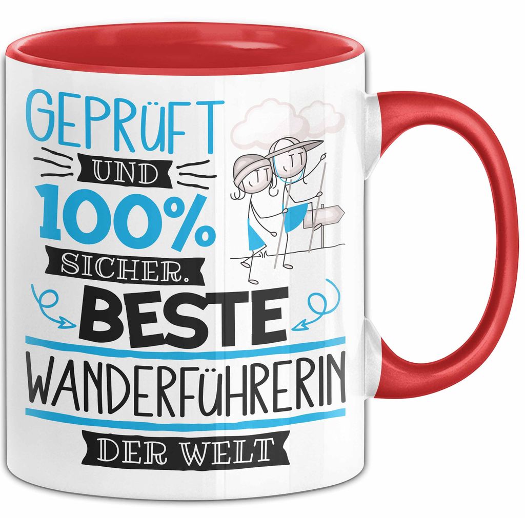 Beste Wanderführerin Der Welt Tasse Geschenk für Eine Wanderführerin Und Sicher Geschenkidee Geburtstag Weihnachten (Rot)
