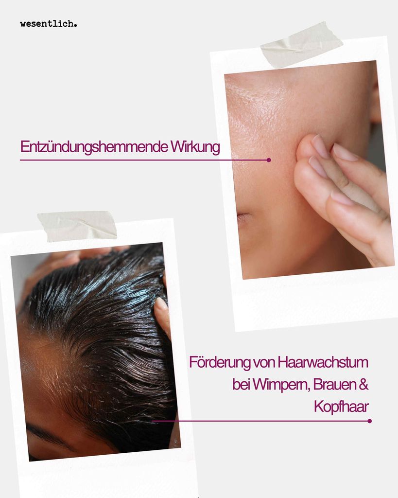 Collage of images showing product benefits, with text overlays.