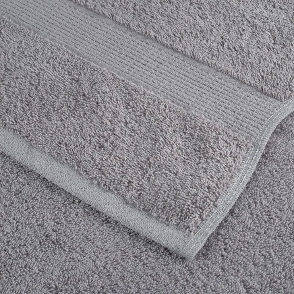 Set 2 Asciugamani Doccia Premium SOLUND Grigio 70x140 cm 600 g/m² Cotone