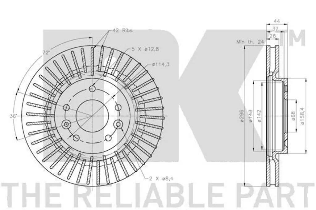 Jeu de disques de frein arrière NK pour Renault Kadjar et Koleos II