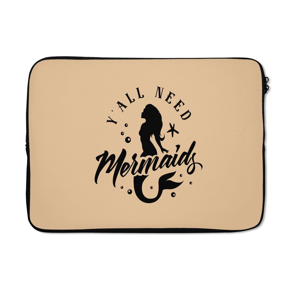 MuchoWow Laptop Hülle 13 Zoll Meerjungfrau - Beige - Zitate Laptoptasche - Laptophülle - Sleeve - Rundumschutz