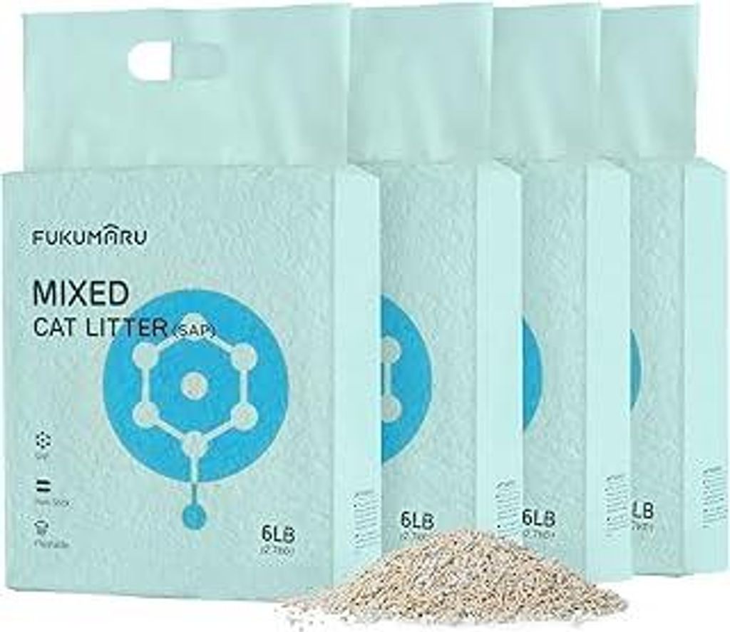 FUKUMARU Tofu Katzenstreu 10.8kg, schnell klumpendes Katzenstreu mit super saugfähigem Material, sofort absorbierend, staubfreies, geringe Spurenb...