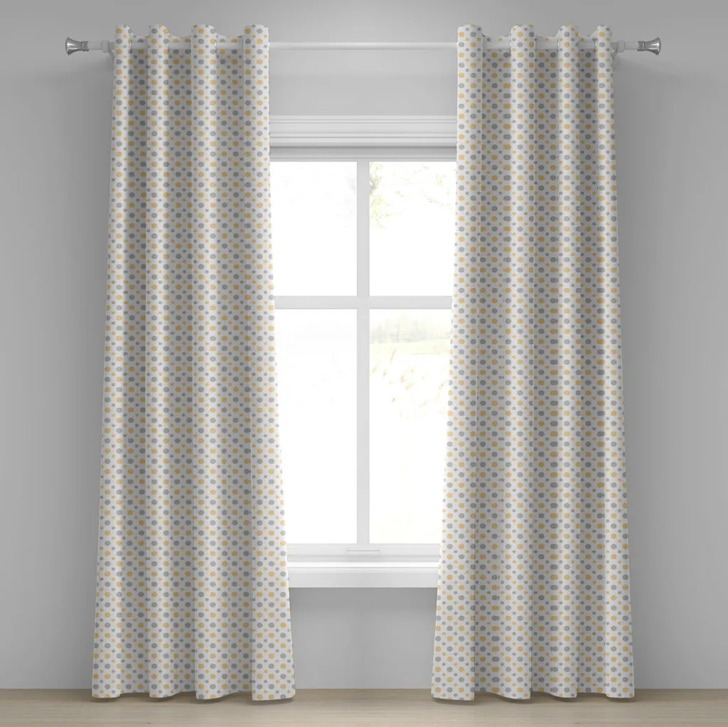 Paire de rideaux décoratifs à pois style rétro 280x245 cm ABAKUHAUS