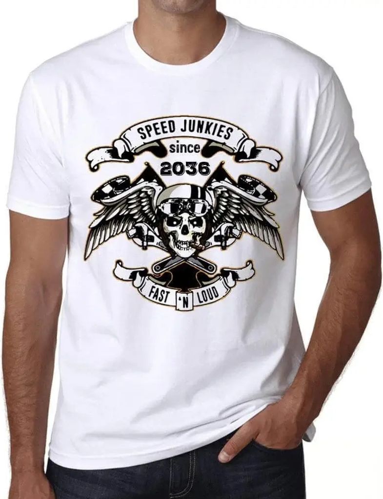 Herren Grafik T-Shirt Schnelle und laute Geschwindigkeitsjunkies seit 2036 – Fast and Loud Speed Junkies Since 2036 – Öko-Verantwortlich Vintage