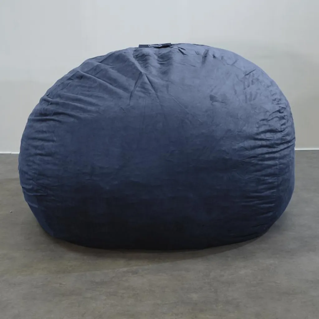 Grand pouf microsuède bleu nuit 200 cm déhoussable - Texture Premium - 9